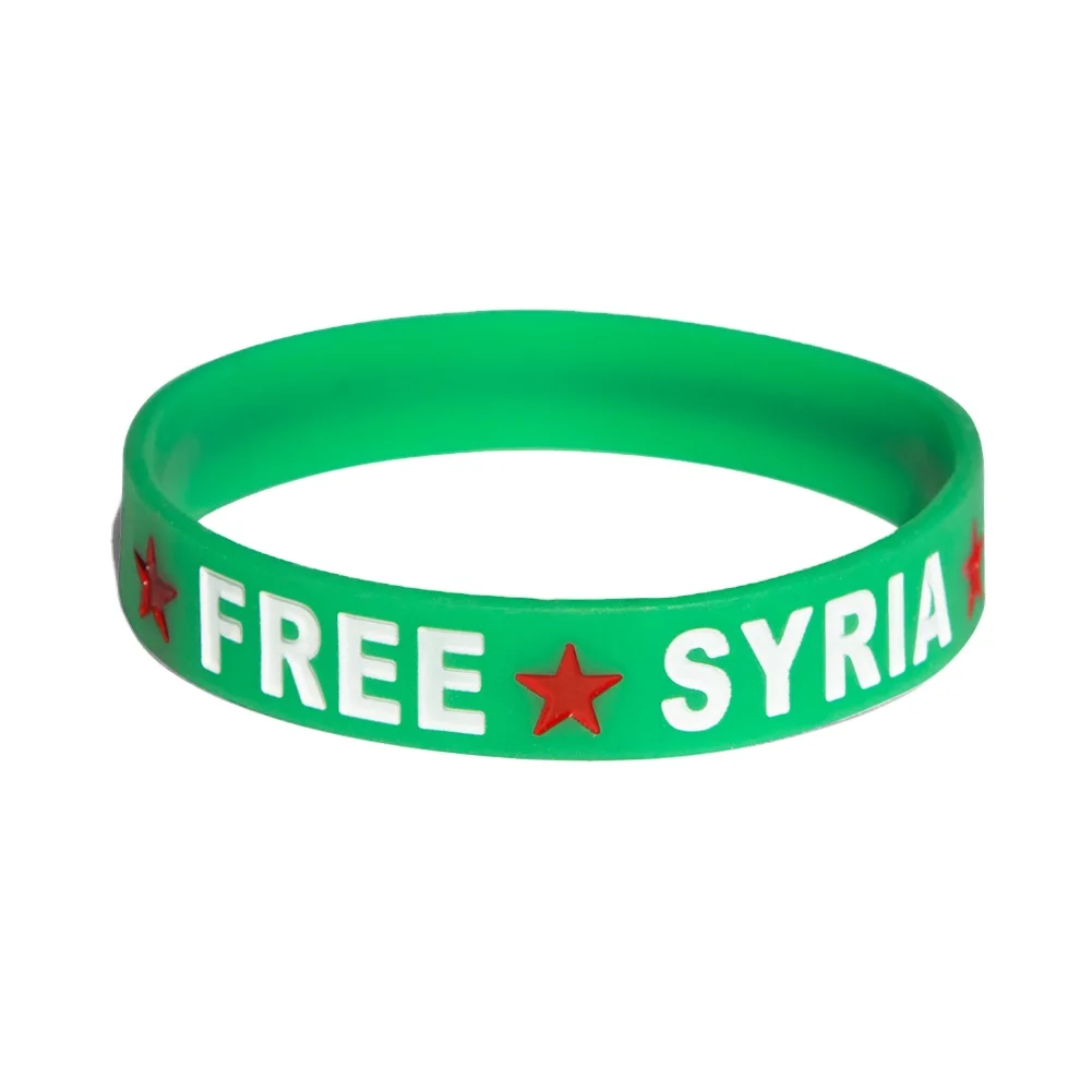 Top Quality green white black with 3 red star syrian bracelet