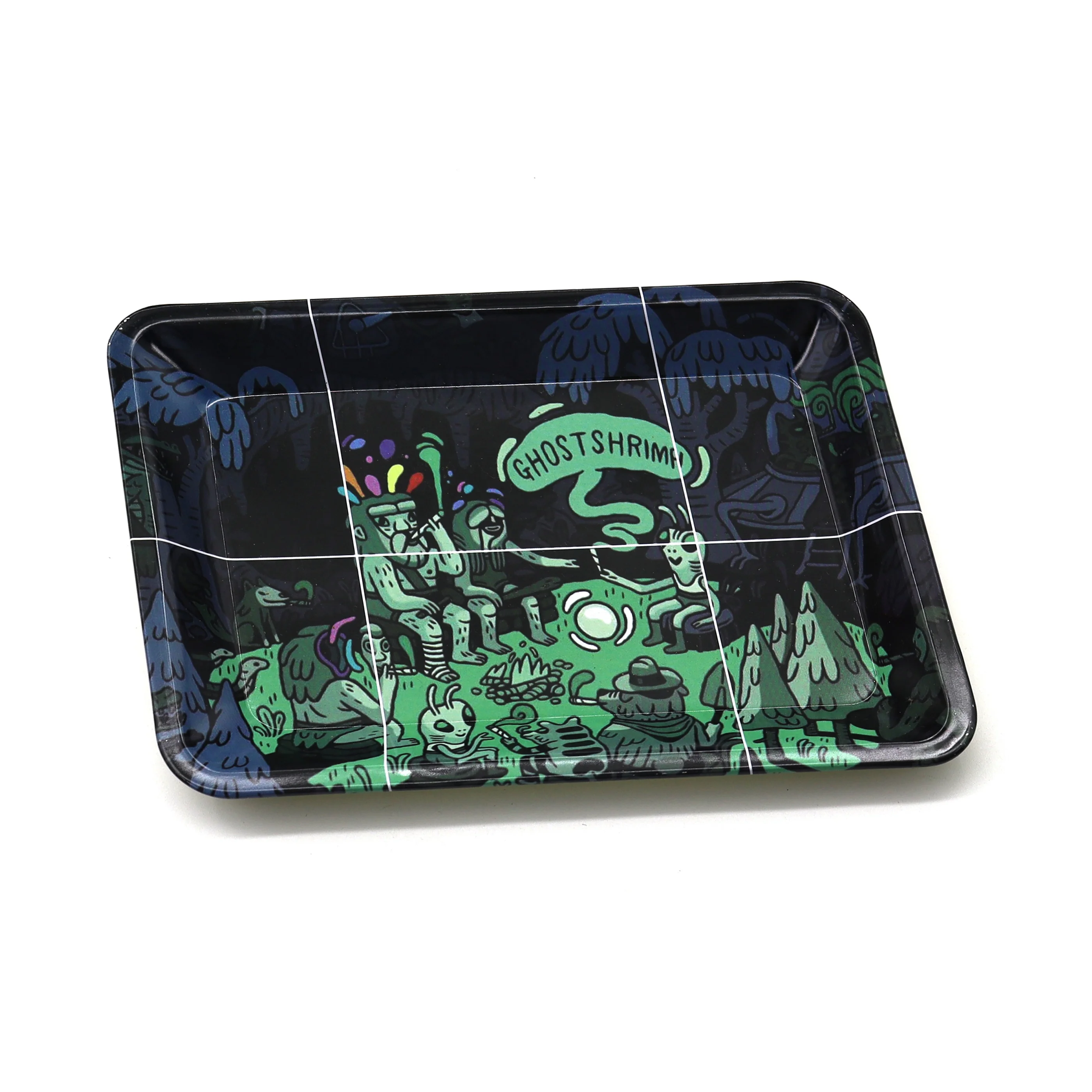 Amazon Hot Sale UV Printing Tin Metal Tray Weed Accessories Tinplate Herb Trays For Herbal Tobacco