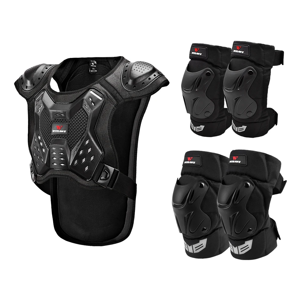 WOSAWE Adult Motorcycle Armor Cycling Skiing Skating Chest Protector  Back Protector Knee Elbow Pads Suit