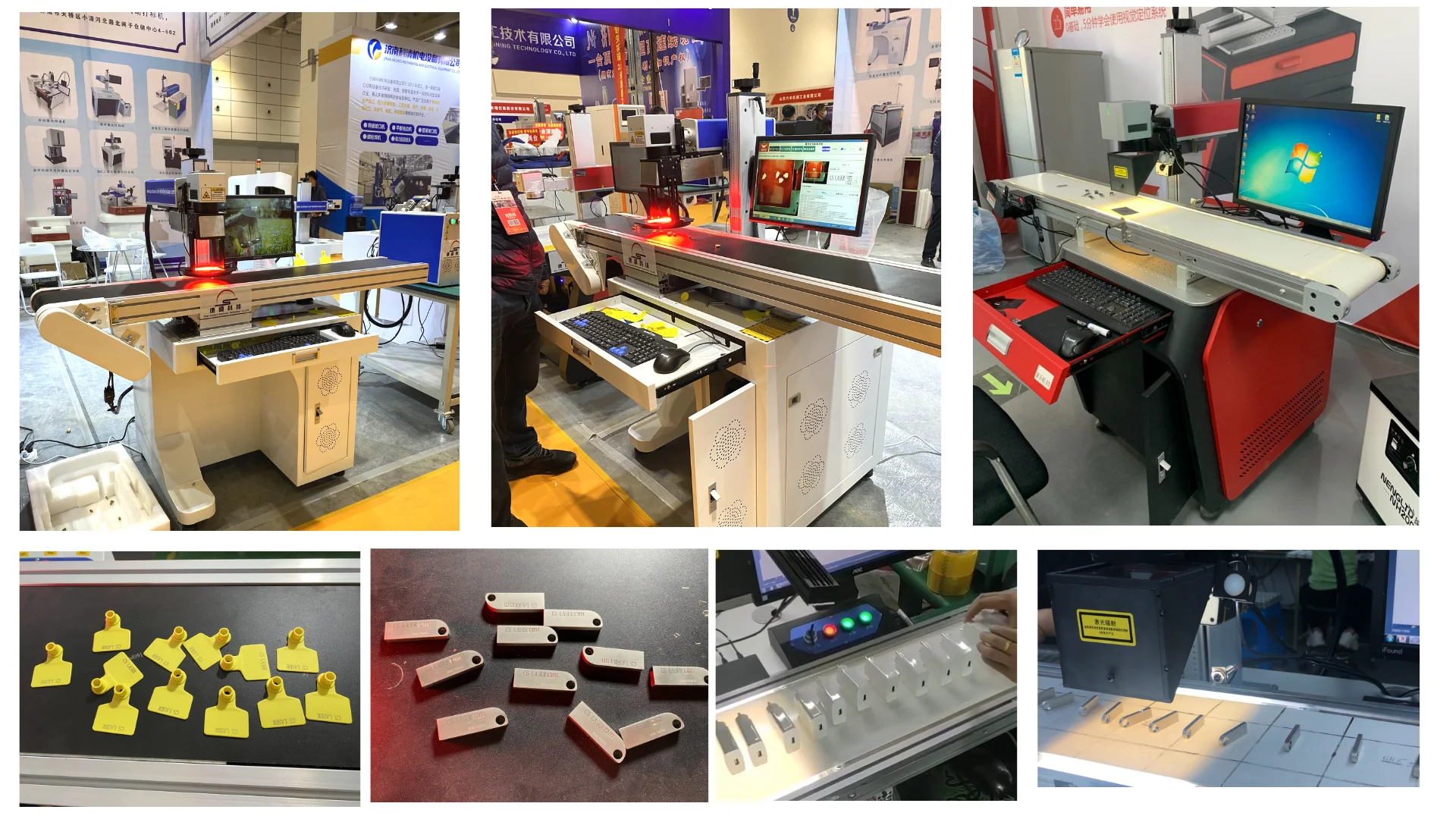 CCD Visual Positioning 50 watt fiber laser marking machine 20w with conveyor belt