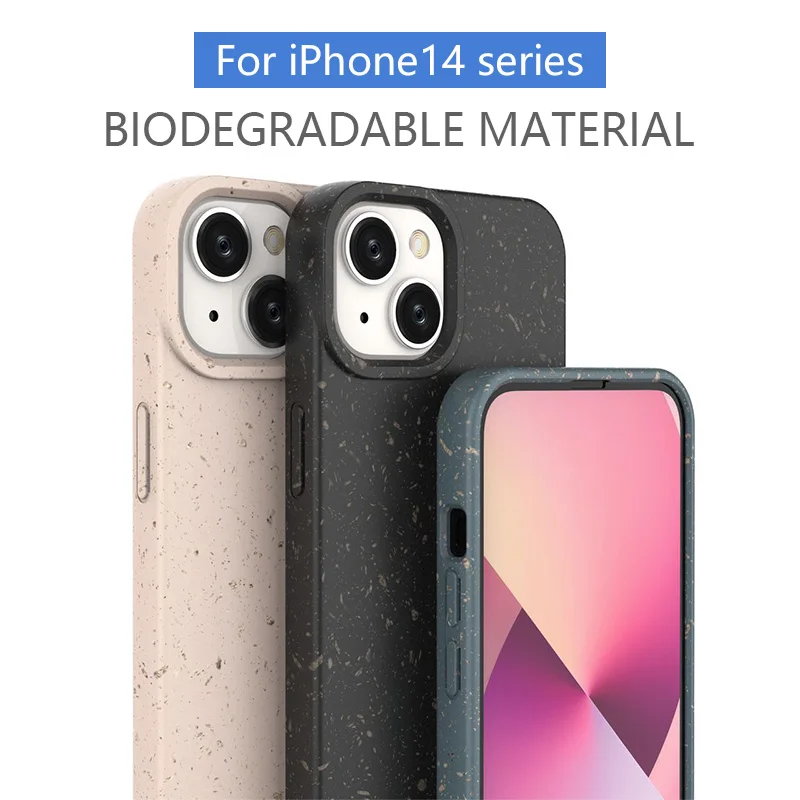 2022 New 100% Recycled Eco-Friendly Biodegradable Wheat Straw Phone Case for Iphone 14 Max 13 12 11Pro Max