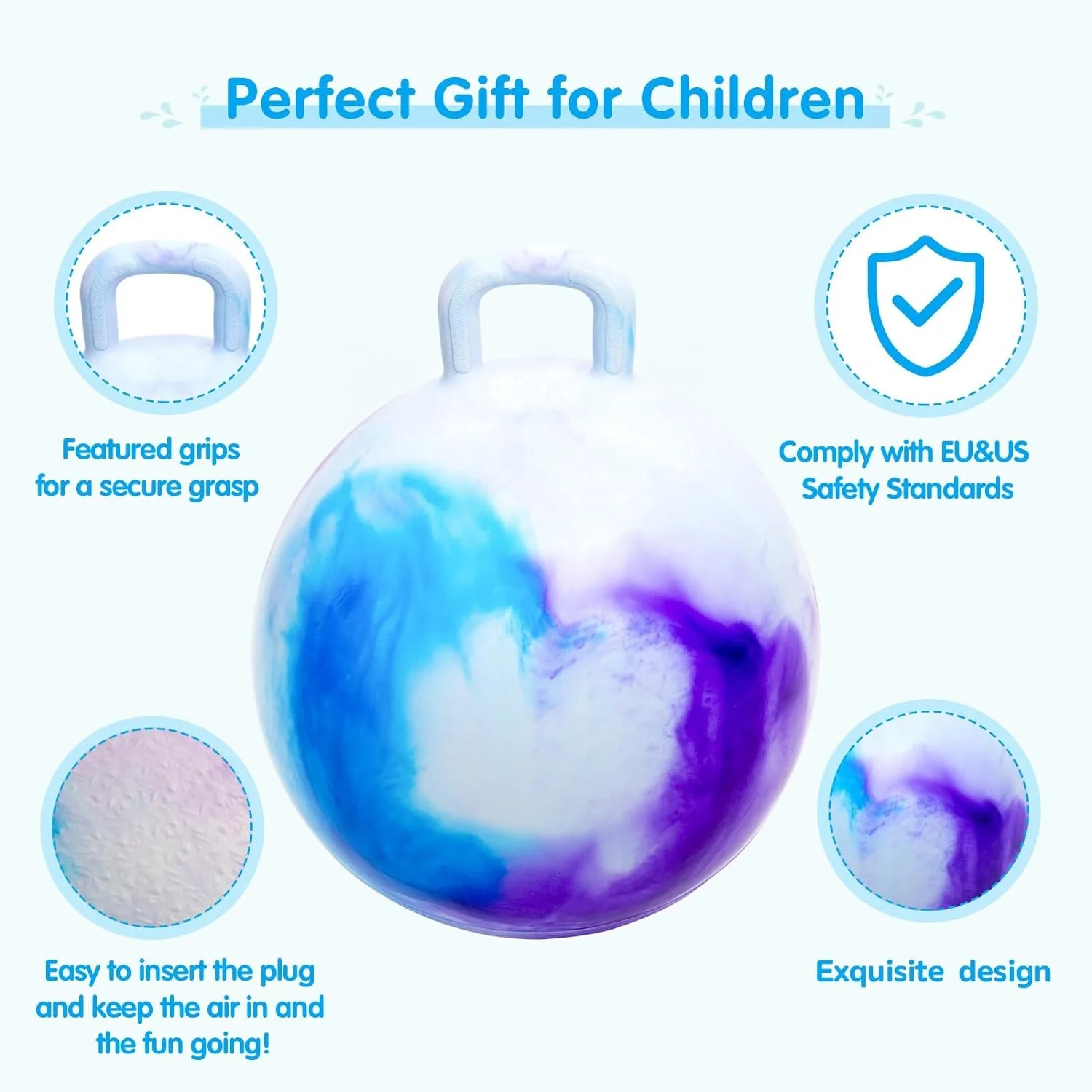 Hoppity Hop Ball,Bounce Ball, Jumping Hopping Balls for Kids Ages 3-6, 18in