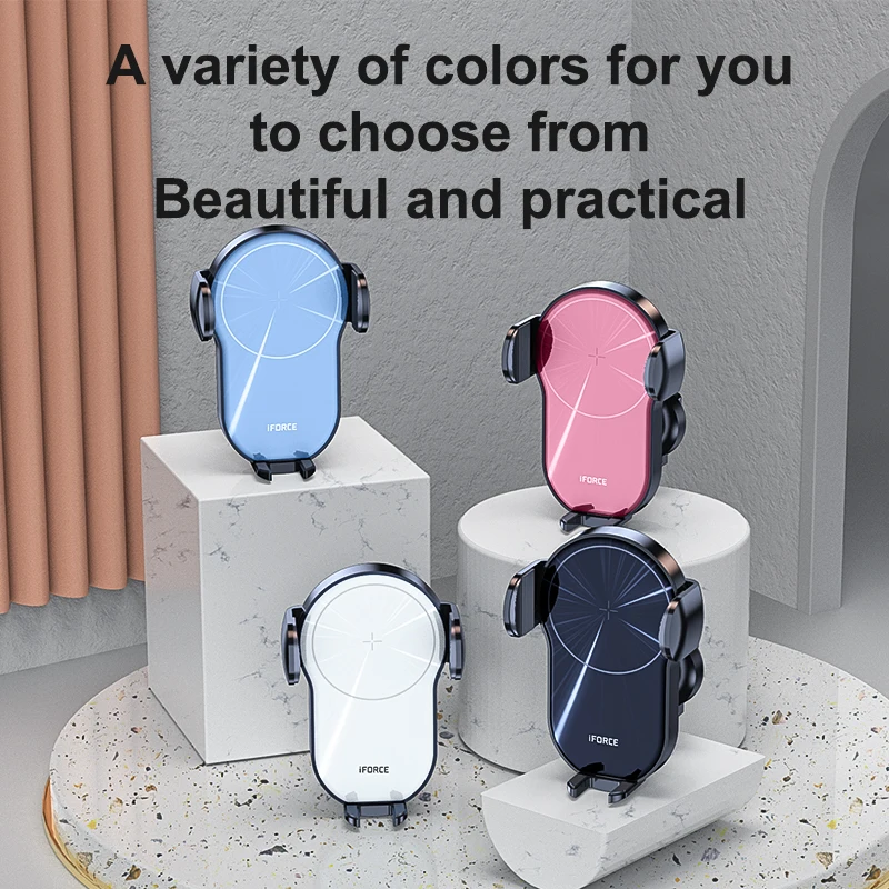 2023 Cellphone Accessories 15W Fast Wireless Car Charger Holder Electric Car Phone Charging Stand AirVent Mont Wireless Chargers