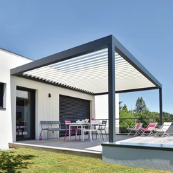 Fully automatic terrace roof retractable sliding and folding waterproof aluminum pergola outdoor