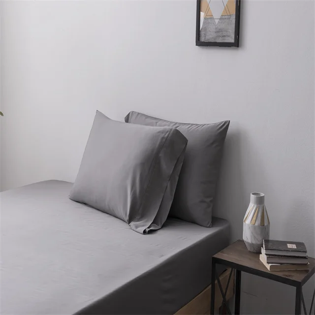 2024 Luxury Home Textile Bed Linen Set Woven Bamboo Lyocell Stain Resistant Fitted Sheet Duvet Cover Set
