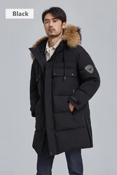 Warm and thick winter down coat with fur collar mens bubble jacket