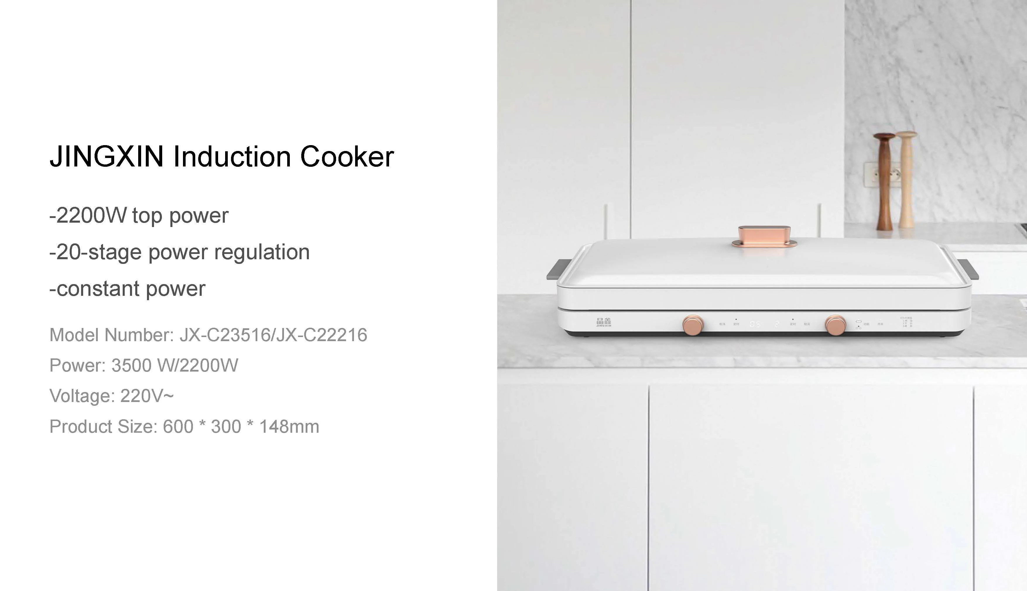 Korean 2 burner Induction Hob with Food-grade non-stick coating Baking tray