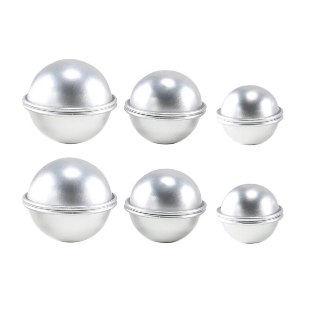 
6PCS/set Round Aluminium Alloy Bath Bomb Molds DIY Tool Bath Bomb Salt Ball Homemade Crafting Gifts Semicircle Sphere Metal Mold 
