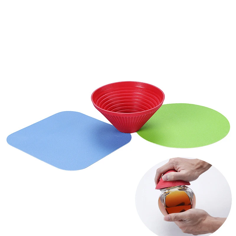 3-Piece Multifunctional Silicone Kitchen Tools Home Jar Opener Pot Holder Anti-Skid Bottle Grip with Corkscrew for Wine