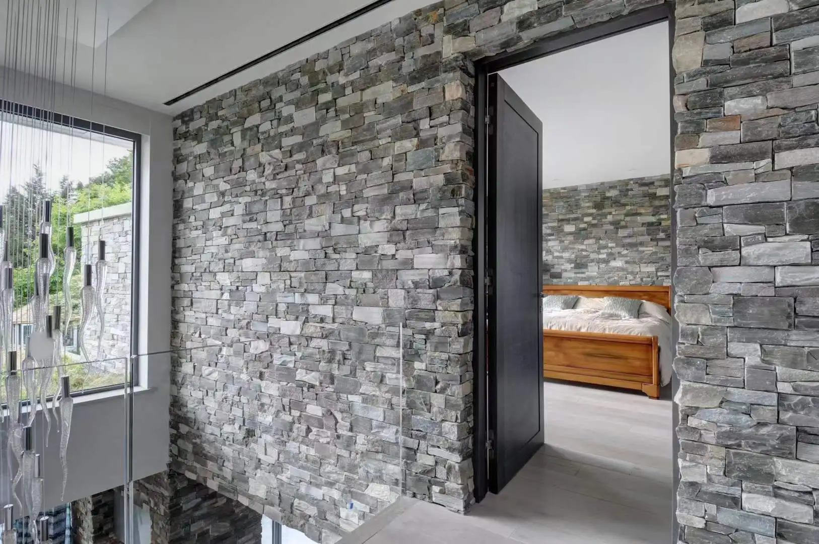 Factory Outdoor Bricks Wall Stone Tiles Decorative Slate White