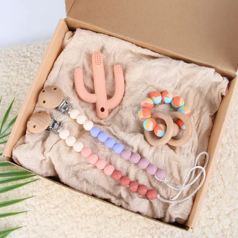 Factory Supply Cheap Price Cute Cartoon Shape Gift Food Grade Silicone Teether Baby Christmas Gift