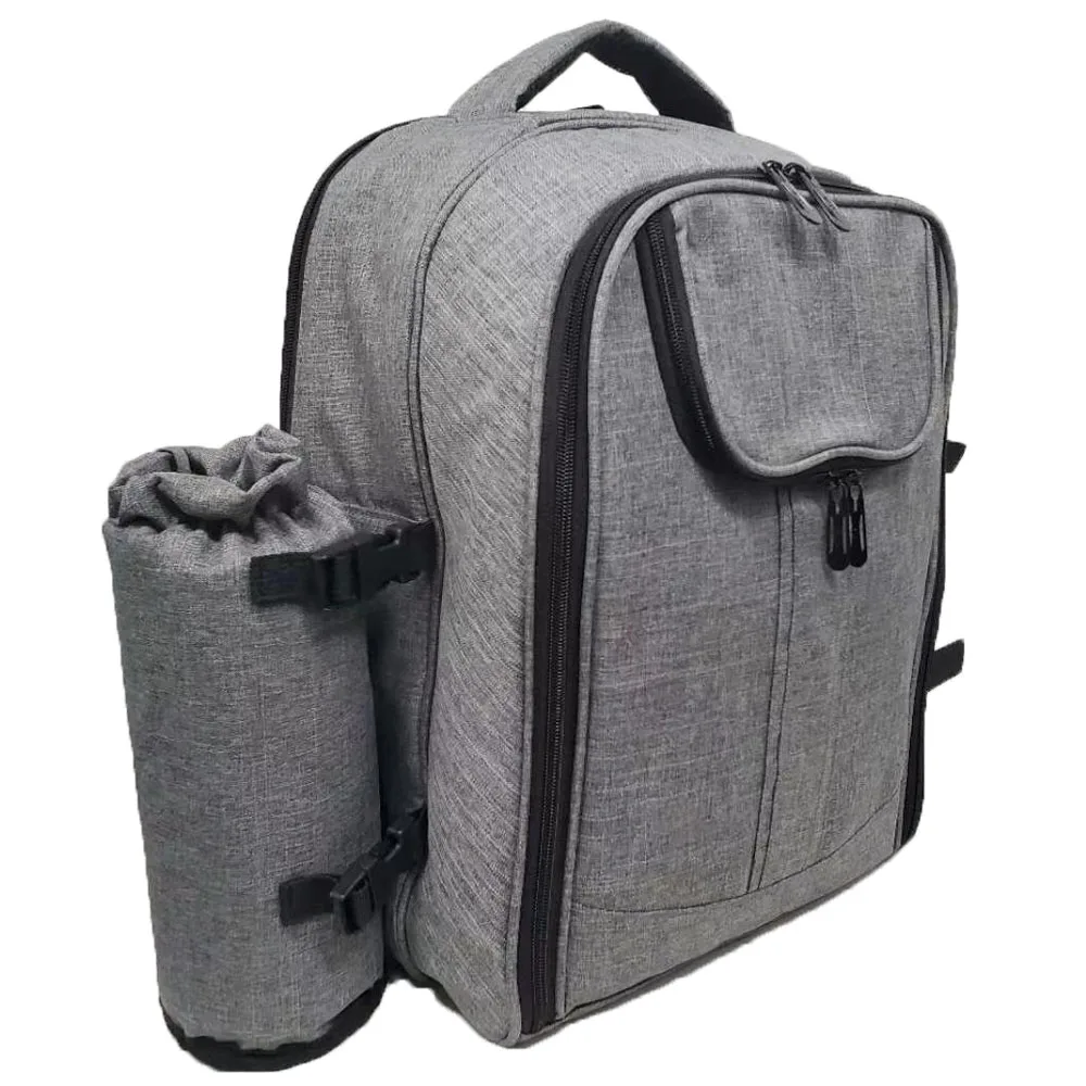 Picnic Backpack Stylish All-in-One Portable Picnic Bag with Complete Cutlery Set, Stainless Steel S/P Shakers | Picnic Blanket