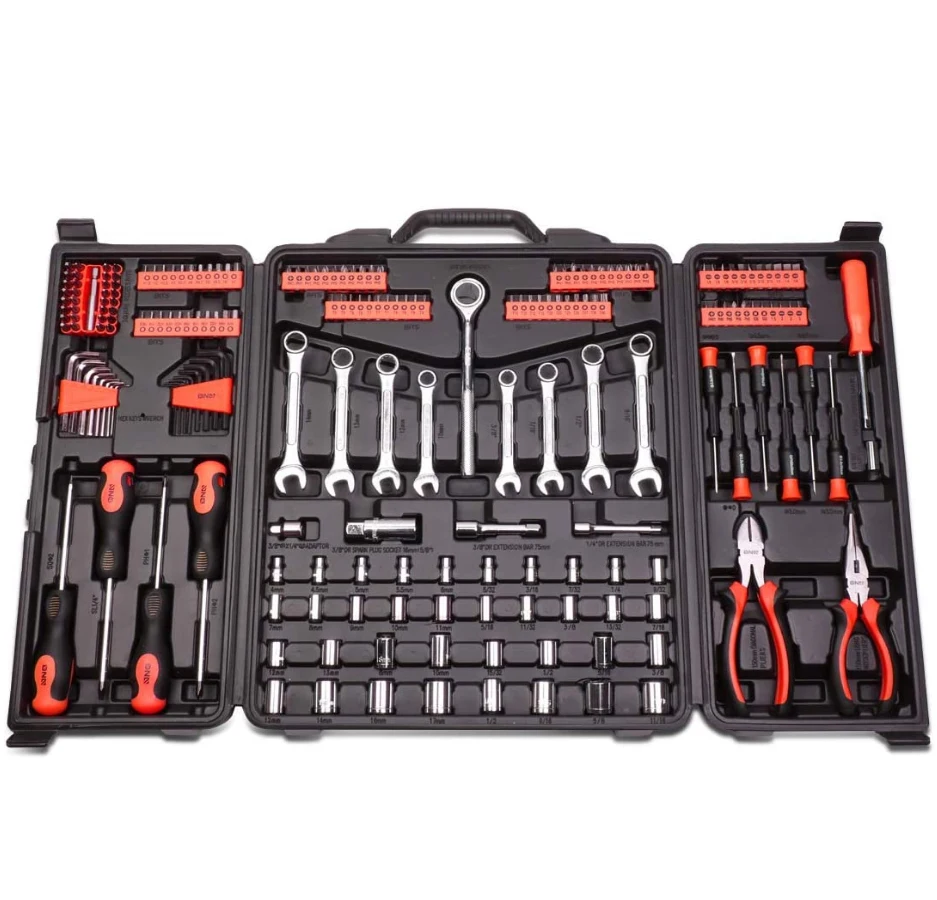 220 PCs Automotive/Home Repair Box with Tool Set Socket+Hex Key+Screwdriver+Ratchet
