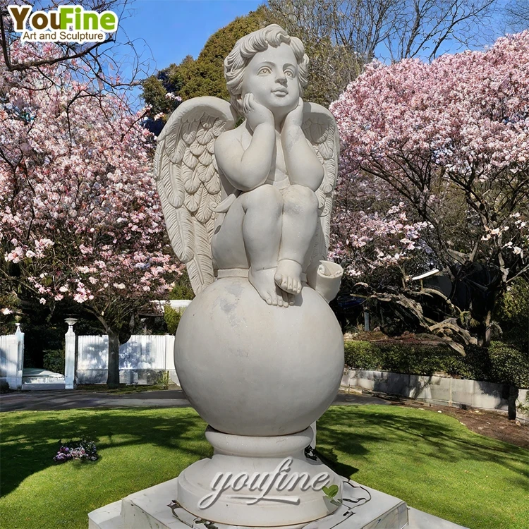 Life Size Outdoor Garden Cherub Marble Angel Child Statue Sculpture
