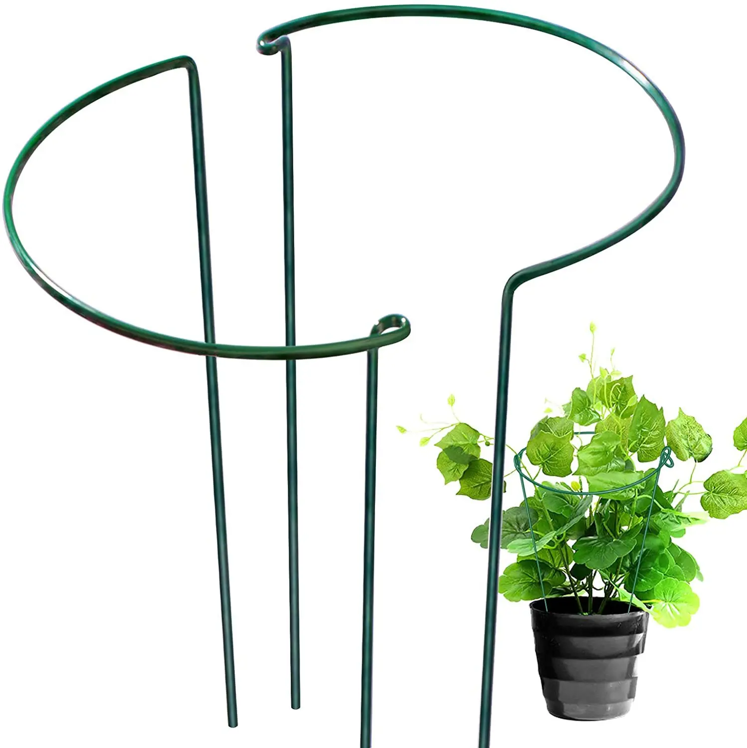 Semicircle bracket garden iron garden bracket garden flower support metal coated fixed rod plant support ring