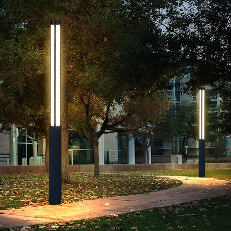 Square Shape Landscape Lots Column Hotel Street Garden Post Lawn Lamp Pole Led Light