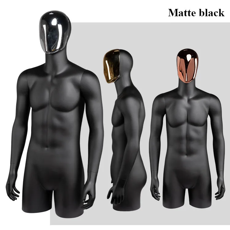 XINJI Golden Face Mannequin Male Torso Upper Body Fashion Mannequins Dummy Models