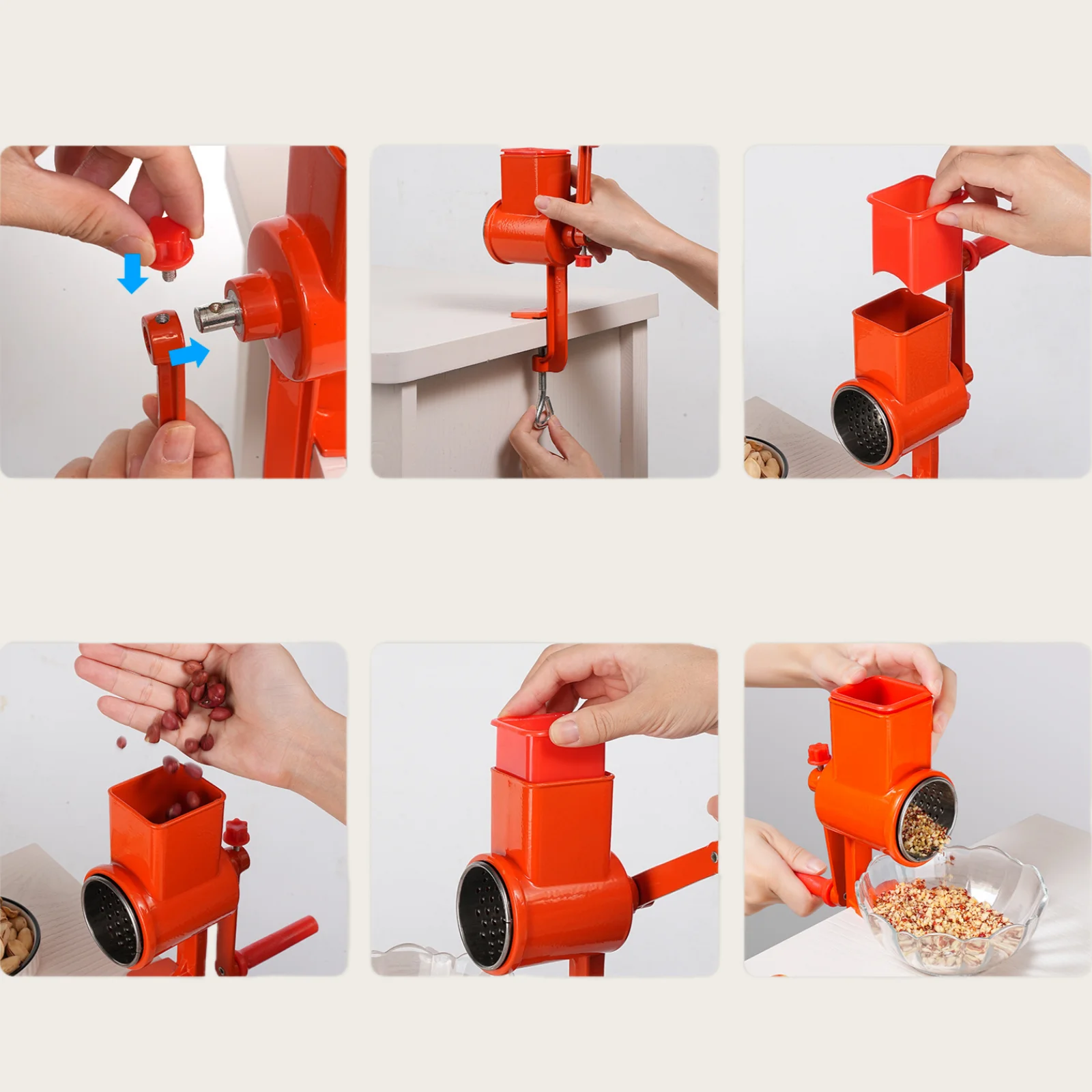 Rotary Manual Aluminum Alloy Vegetable and Fruit Tools Metal Hand Operated Food Mill Kitchen Tool Rotary Cheese Grater