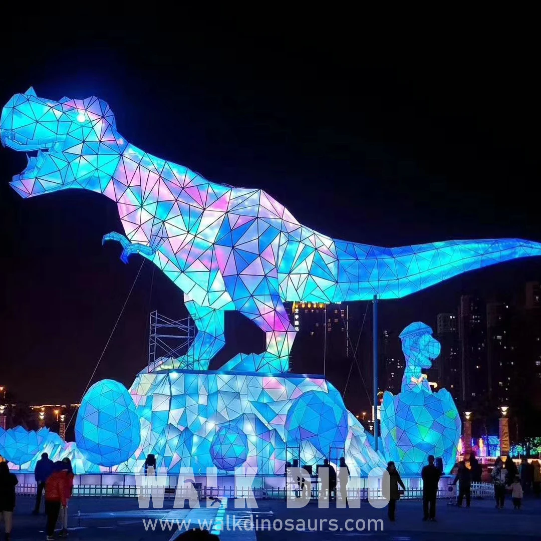 China Zigong Dinosaur Lanterns Handmade T-rex Colorful Dinosaur Lanterns