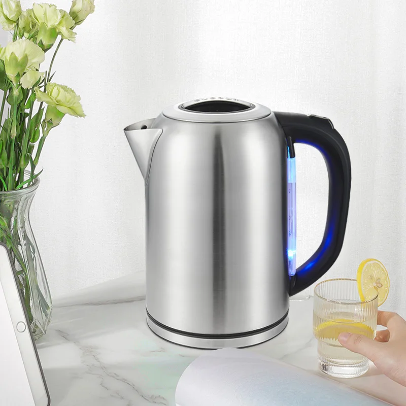 Electric kettle for household use, large capacity 1.7L stainless steel electric kettle for household use, automatic power off, w