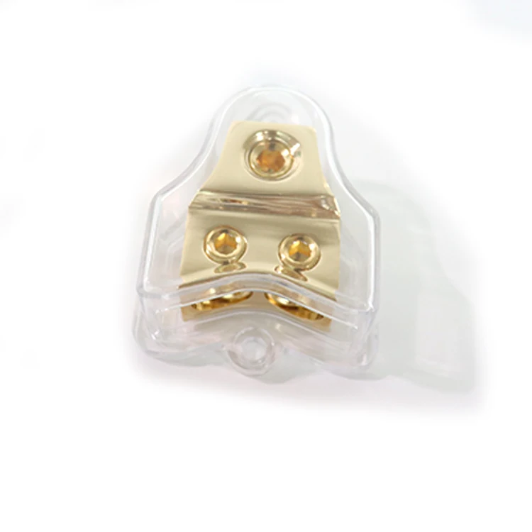 
Car Audio Power Grounding Fuse 1 in 2 Out Auto Audio Fuse Holder Pure Copper Conductor Power Distribution Module 