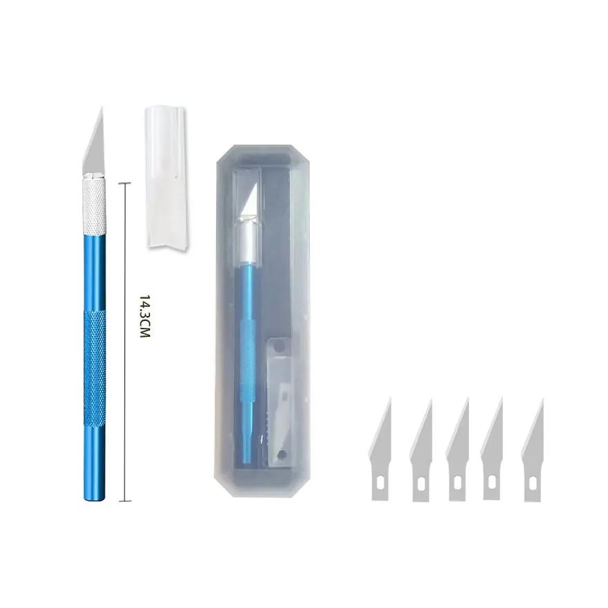 Manufacturer OEM Handle Scalpel Blade Knife Wood Paper Cutter Stationery Utility Knife Craft Pen Engraving Cutting Supplies DIY