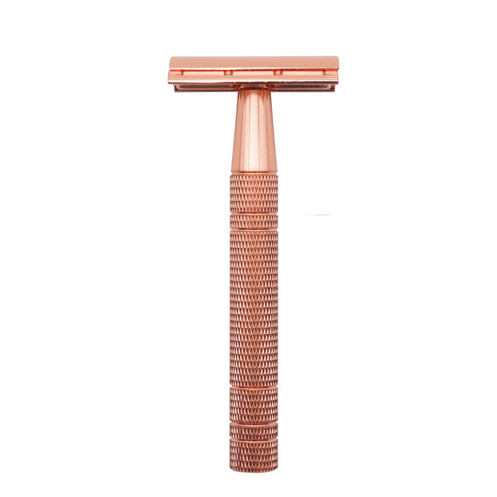 Chrome Plating Double Edge Safety Razor with 10 Blades, Metal DE Razor for a Smooth Shave, for wet shaving choice