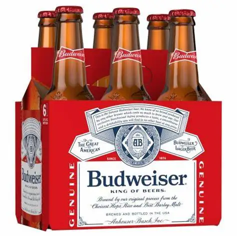Лидер продаж, пивная бутылка Budweiser, светлая пивная бутылка Budweiser, бледное пиво 5%, алкоголь для продажи