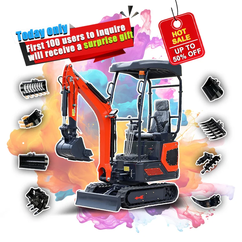 Excavator Manufacturer Hot Sale 800kg Miniexcavator Sale1ton 1.2ton 1.5ton 1.8ton Mini Excavator  Chinese Mini Excavator Bagger