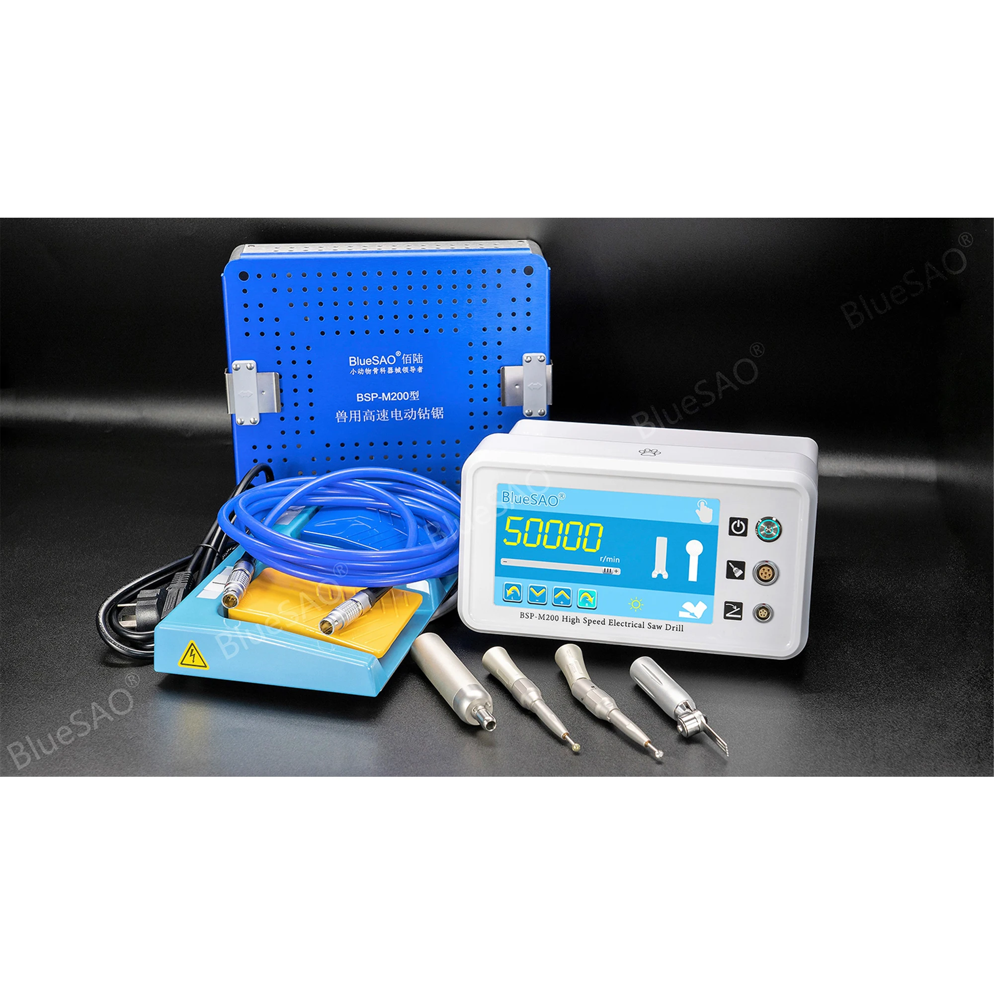 BlueSAO veterinary use high speed electric saw drill rotation 50000 per minute use for neurosurgery power tool