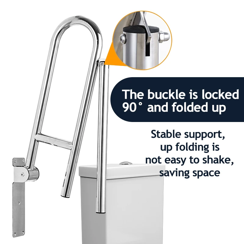 anti-slip toilet grab bar stainless steel handicap safety handrails disabled flip-up bathroom grab bars with paper holder