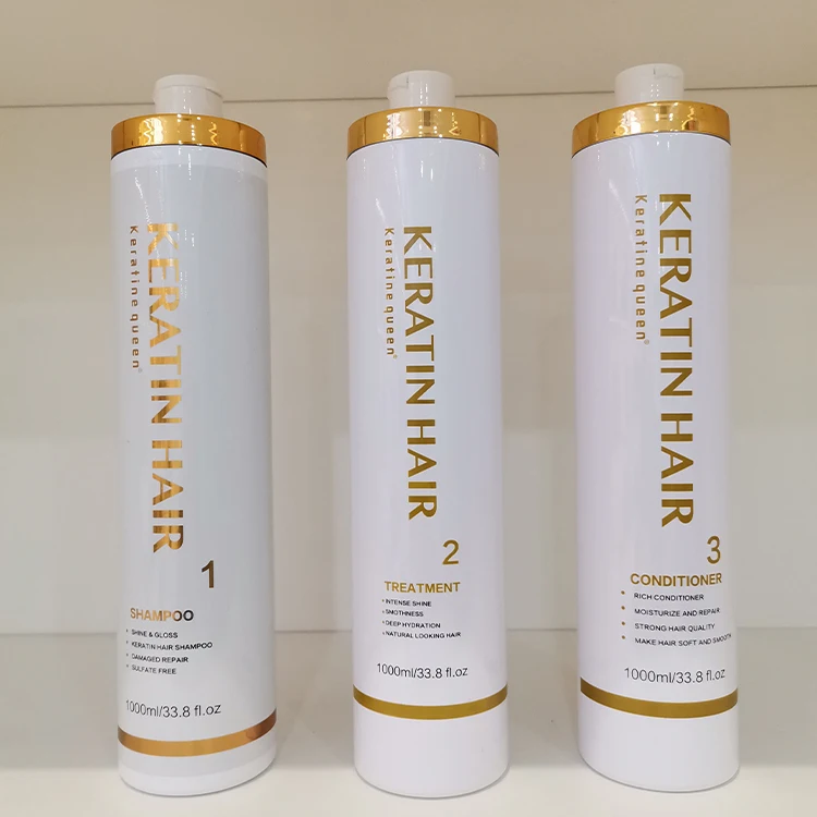 8% Pure Brazilian Keratin 1L Shampoo Conditioner Set Keratin Repairing for Hair Treatment