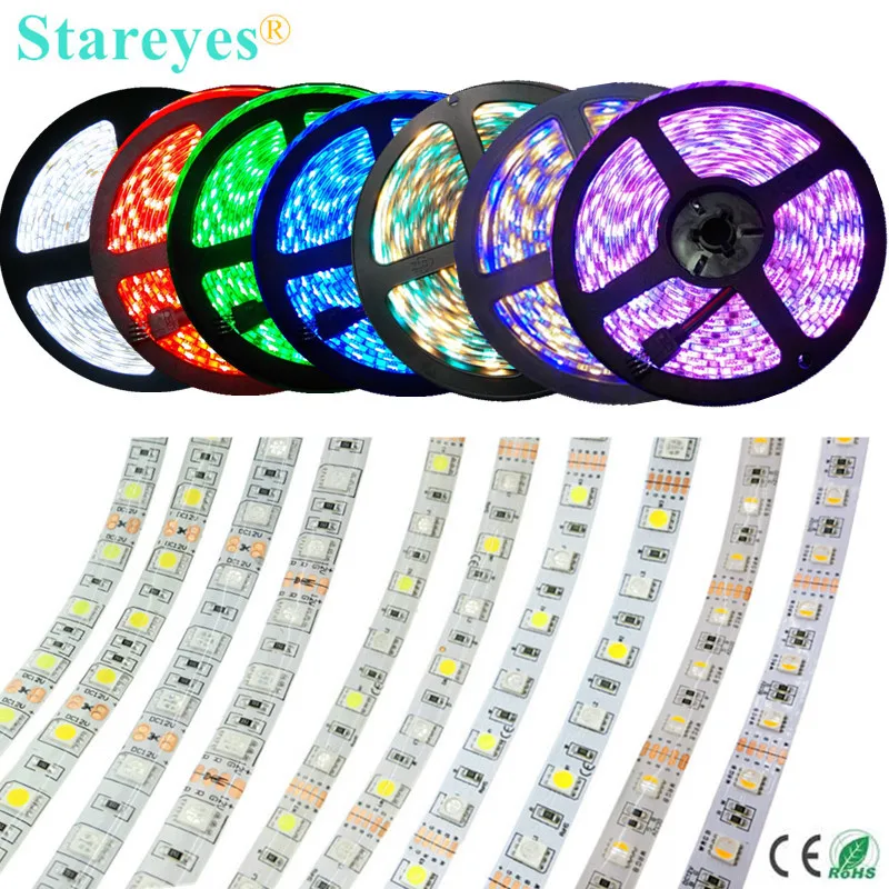 
 СВЕТОДИОДНАЯ лента SMD 5050, 10 шт., 60 светодиодов/м, белый, теплый белый, RGB, RGBW, RGBWW, 4 в 1, RGB + CCT, лента, лента для роста света  