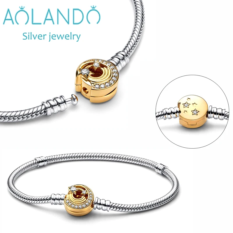 2022 Luxury Charm S925 Silver Meteor Chain Buckle Snake Bone Bracelet Diy Jewelry For Women Christmas Gift For Beads