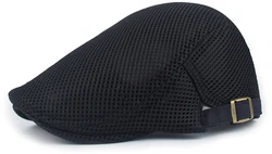 Homm Custom Logo Plain Summer Men Newsboy Breathable Beret Driving Sun Flat Adjustable Beret
