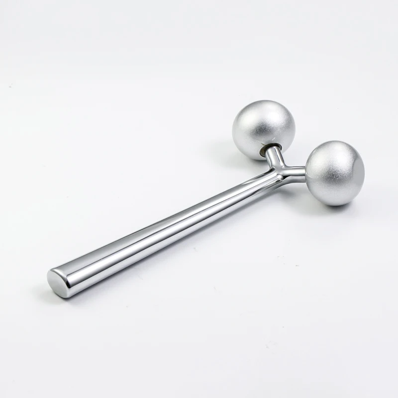 3D Face Sculpting Double Chin Reduce Tool Skin Massage Silver Facial Roller for Face Lifting