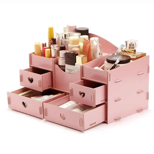  Factory Direct Homemade Classy Heart Shaped Makeup Organizer Box With