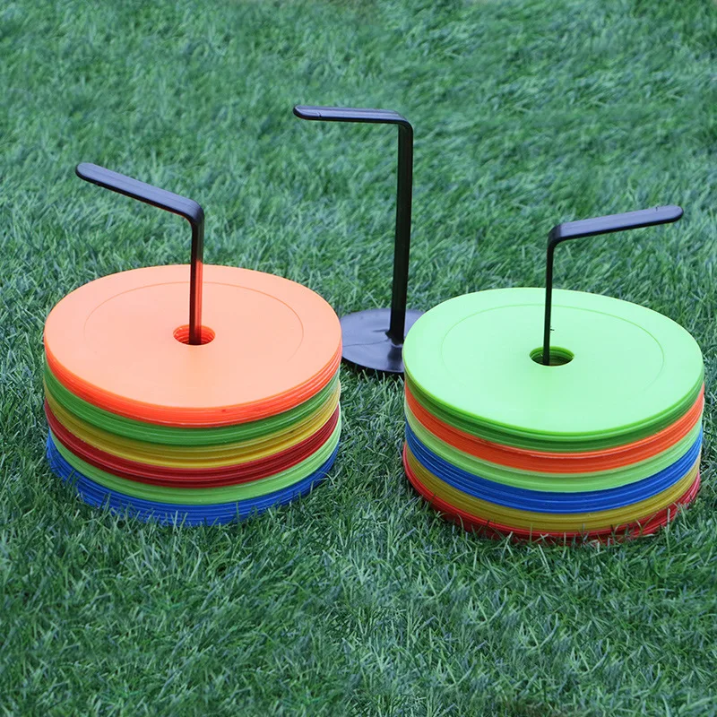 LXY-N186 15cm Flat Cones with rack Soccer Football Cones Plastic Marker Disc Cones