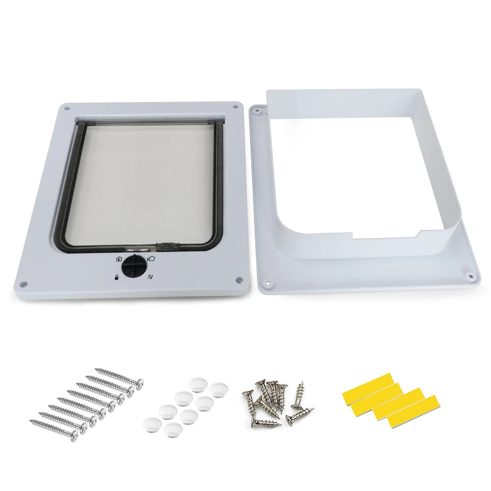 Upgraded 2020 Best Selling ABS Pet Cat Door Pet Flap Interior 4 Ways Locking Magnetic Home Dog Cat Door