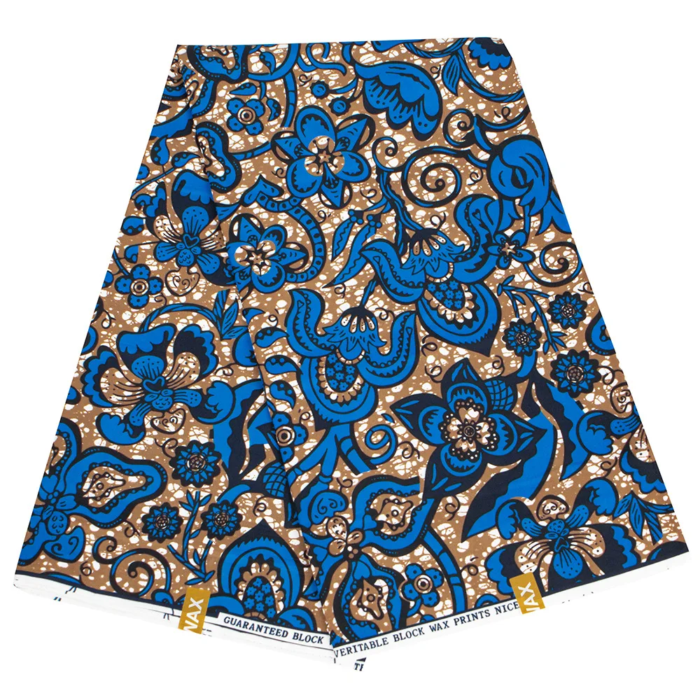 6 Yards Traditional African Clothing Batik Double Sided Polyester African Wax Printed Fabric