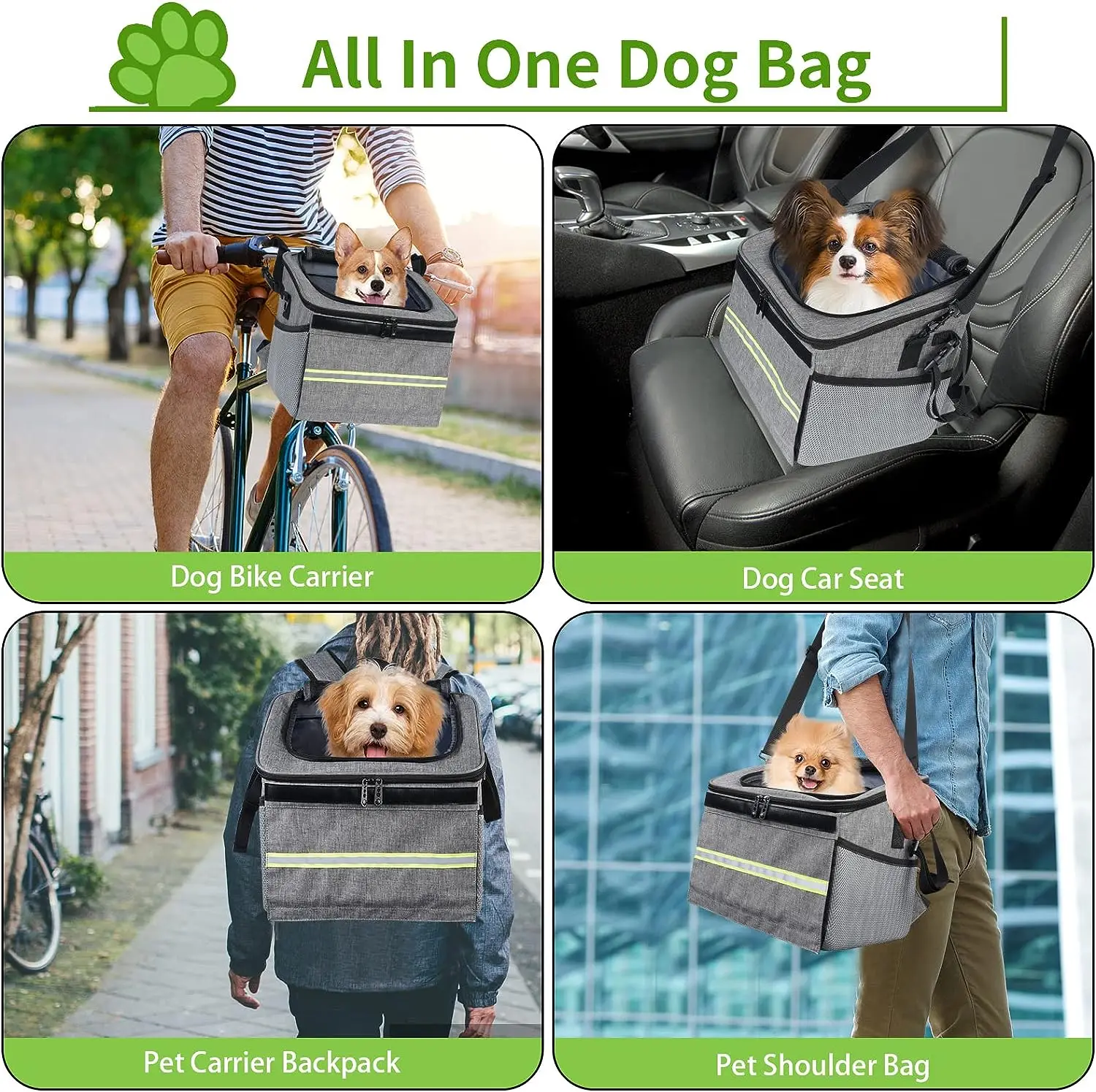 Hot Sales Small Quick Release Grey  Front Carrier Dog Pack Pet Dog Carrier Backpack Bike