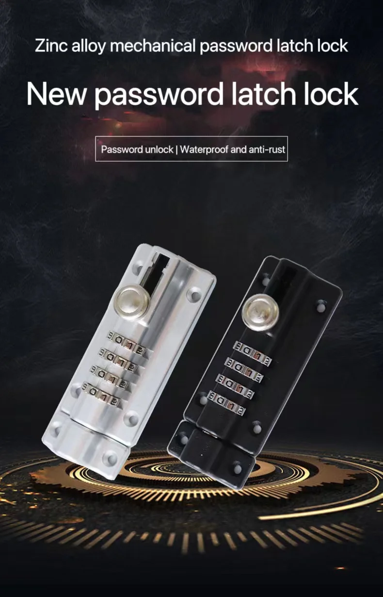 Password pin lock no drilling waterproof rust proof wooden door safety lock anti-theft password lock buckle