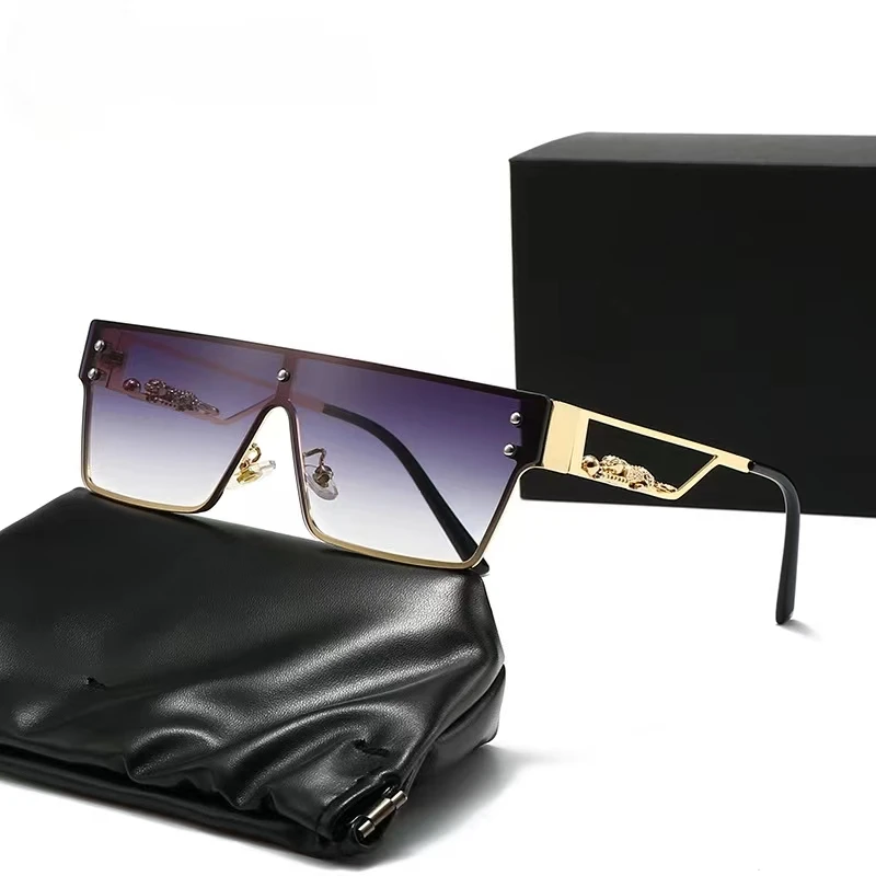 Fashion Unisex Men Outdoor Shades Cheetah Shaped Metallic Frame Square Windproof Sun Glasses Sunglasses