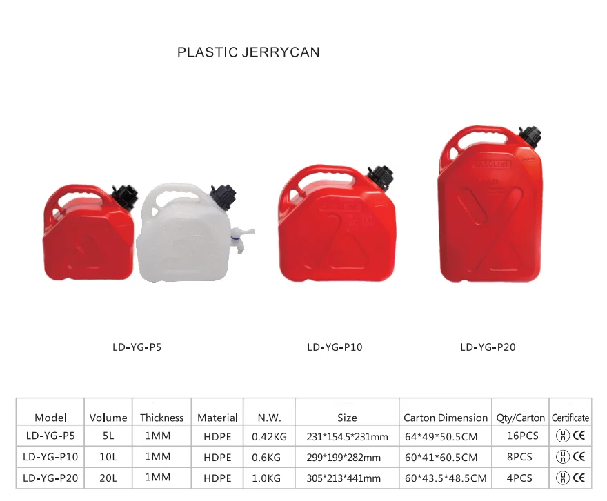 Auto Shut Off Customized Color 5L 10L 20L Engine Oil Drums Jerry Can Holder Diesel Plastic Fuel Tank