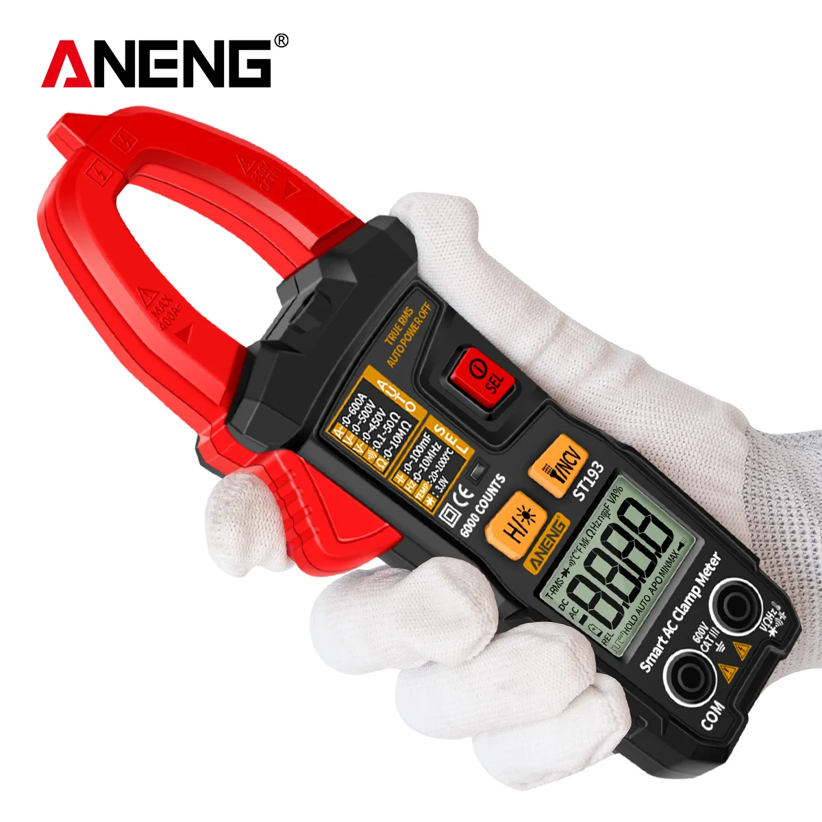 ANENG ST193 Digital 6000 Count True RMS Multimeter Clamp Meter AC Current Clamp Voltage Car Tester Hz Capacitance Ohm Tool