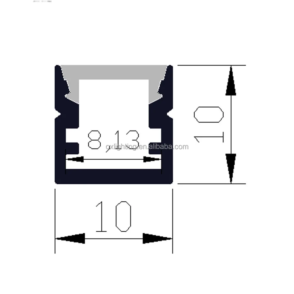 Recessed Led Aluminum Profile 8mm Pc Cover Recessed Led Profile With Light