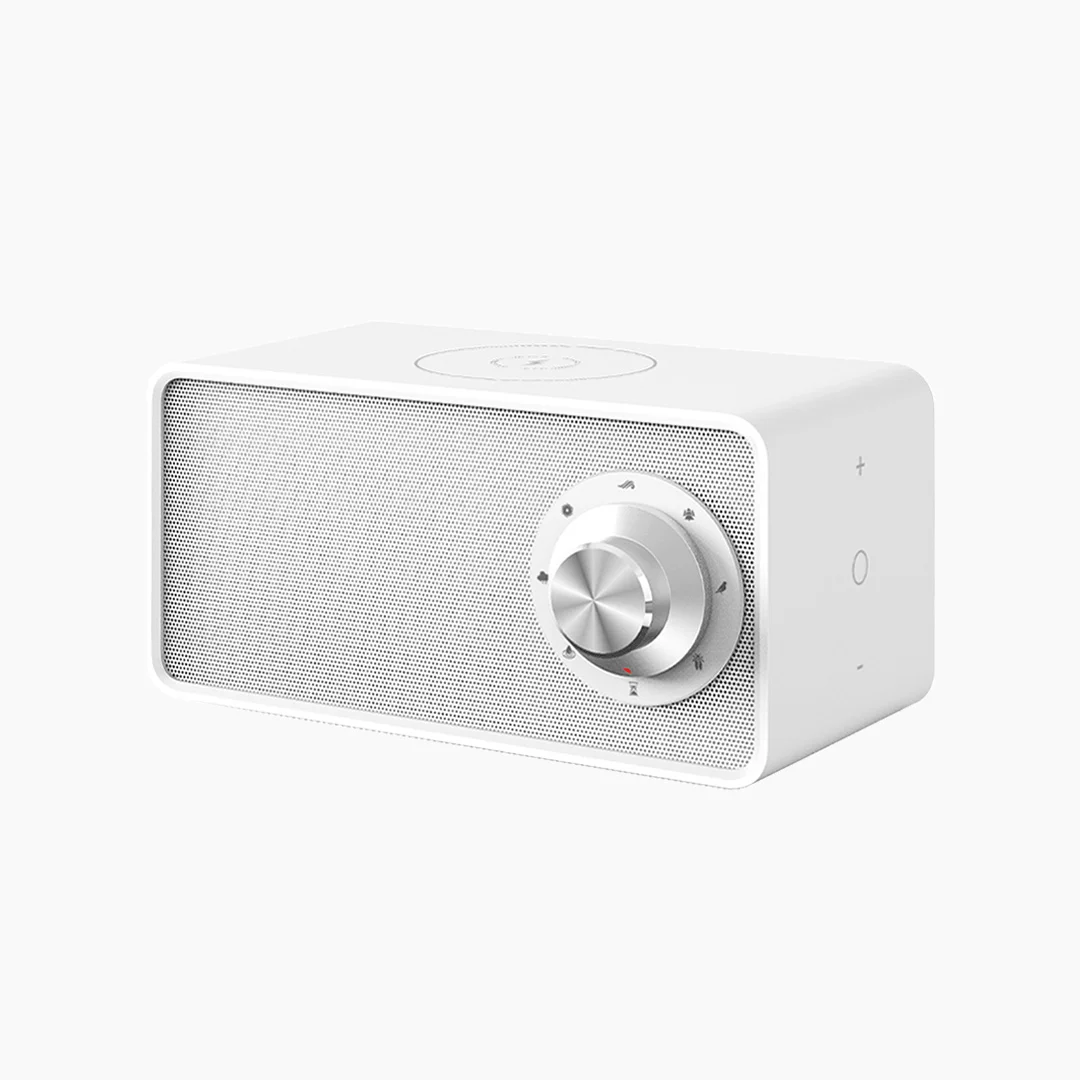 2021 New Style High-end Potable Mini Wireless Charging Qualitell White Noise Bluetooths Speaker With Wireless Charger