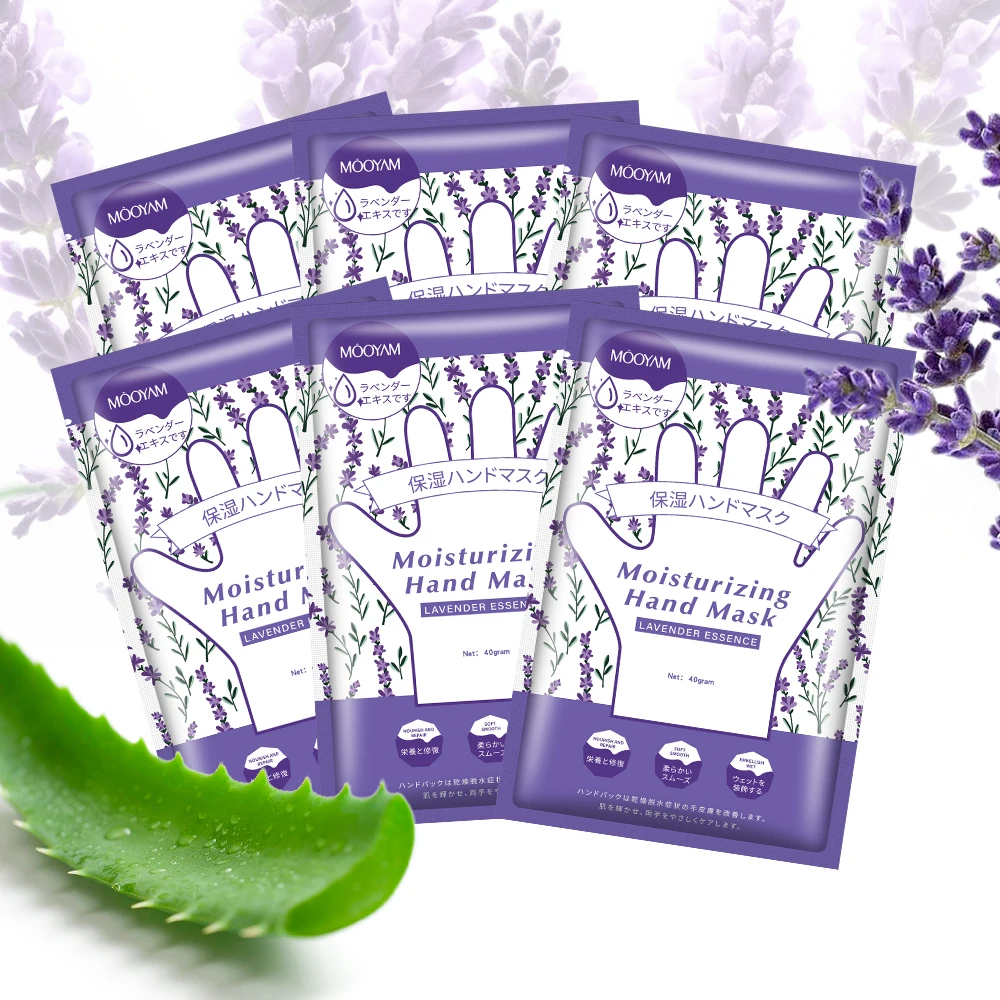OEM Natural Lavender Hand Mask Whitening Moisturizing Smoothing Nourishing Hand Mask