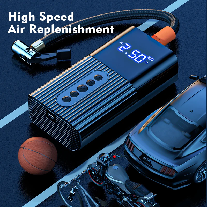 
Licheer Tire Inflators MINI Portable Car Motorcycle Bicycle Air Pump 6000mAh Battery Powered Operated Car Tyre Inflators 