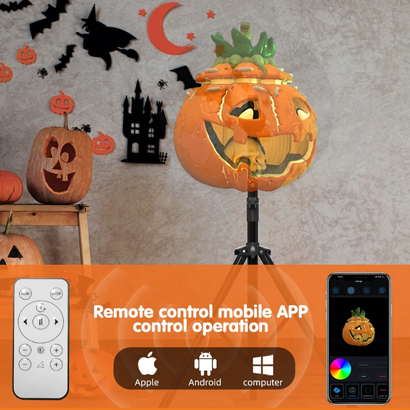 Halloween Decoration 3D Hologram Fan 42CM WiFi Hologram Fan Projection Video Upgrade 3D Hologram Advertising Display